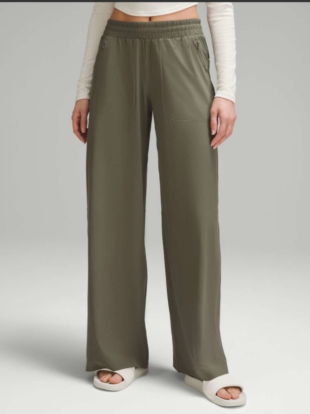 Lululemon Swift Mid Rise Wide-Leg Pant Army Green Size 6